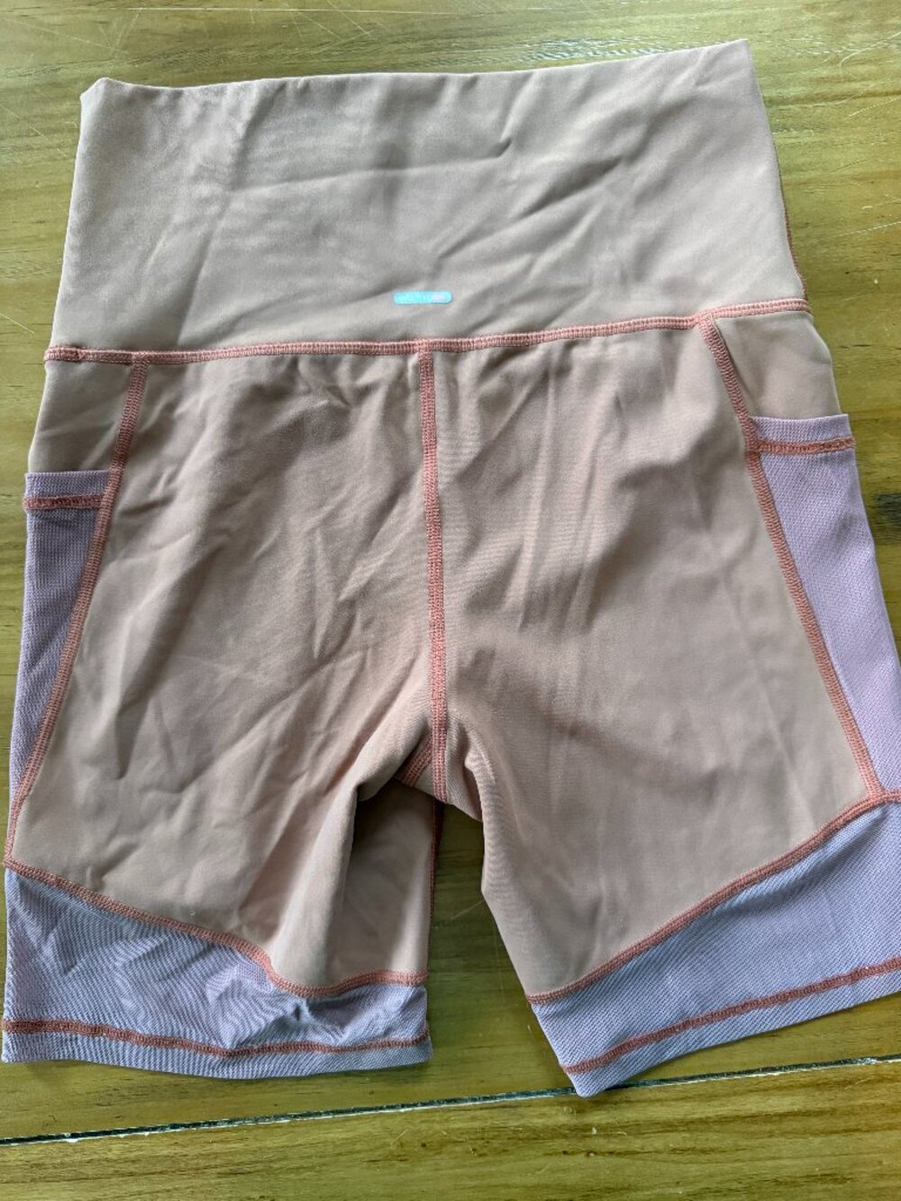 Aerie Brown High-Rise Biker Shorts Size M Pockets
